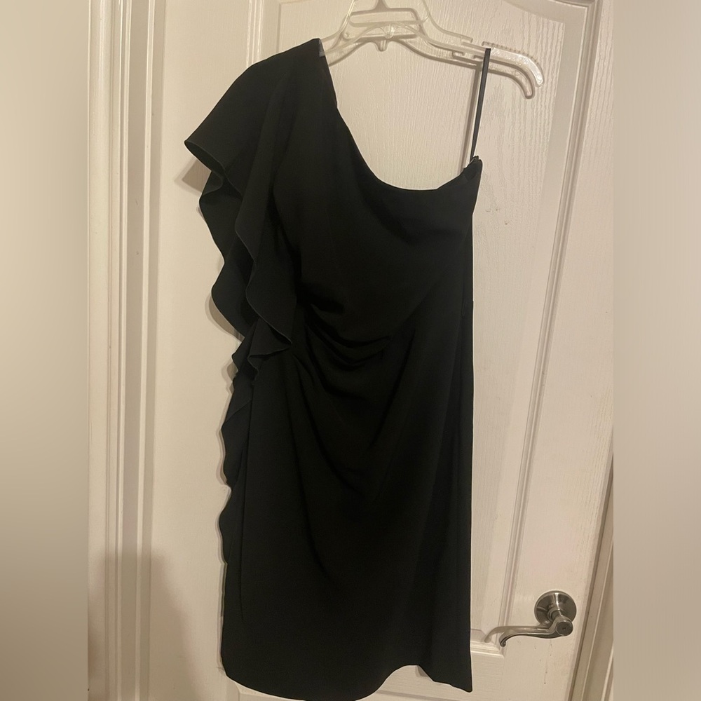 Black one shoulder party dress